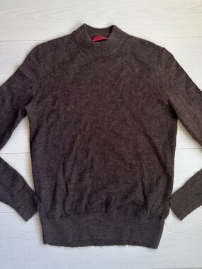 HUGO Men's Slim Fit Brown Turtleneck Sweater